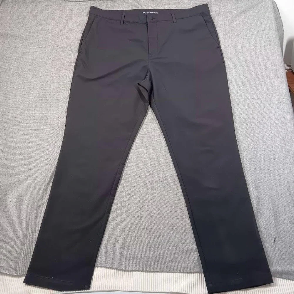 Banana Republic Pants Mens 40x32 Black‎ Slim Fit Microfiber Zip Pocket Trousers